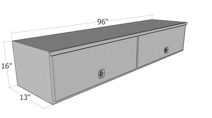 Brute HD Aluminum Top Mount Box - 96-in L x 13-in W x 16-in H - Aluminum - HTB96