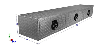 Brute Flatbed Top Sider Truck Box with 3 Drawers - 88-in L - Aluminum - HTD88