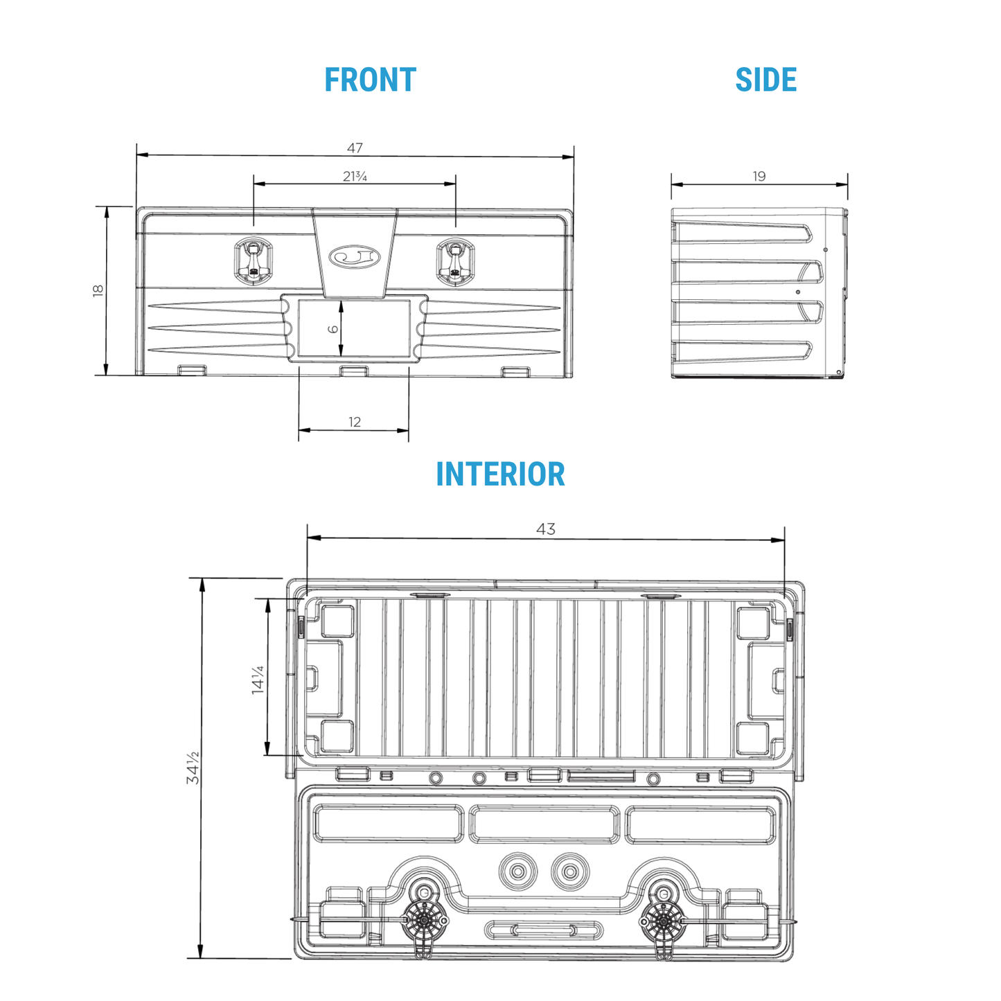 Jonesco 47-in Underbody Composite Tool Box - Single-Door - JBZ1200
