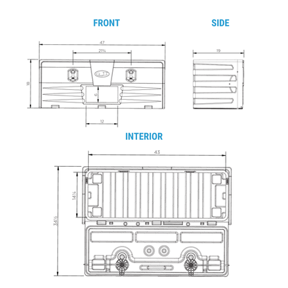 Jonesco 47-in Underbody Composite Tool Box - Single-Door - JBZ1200