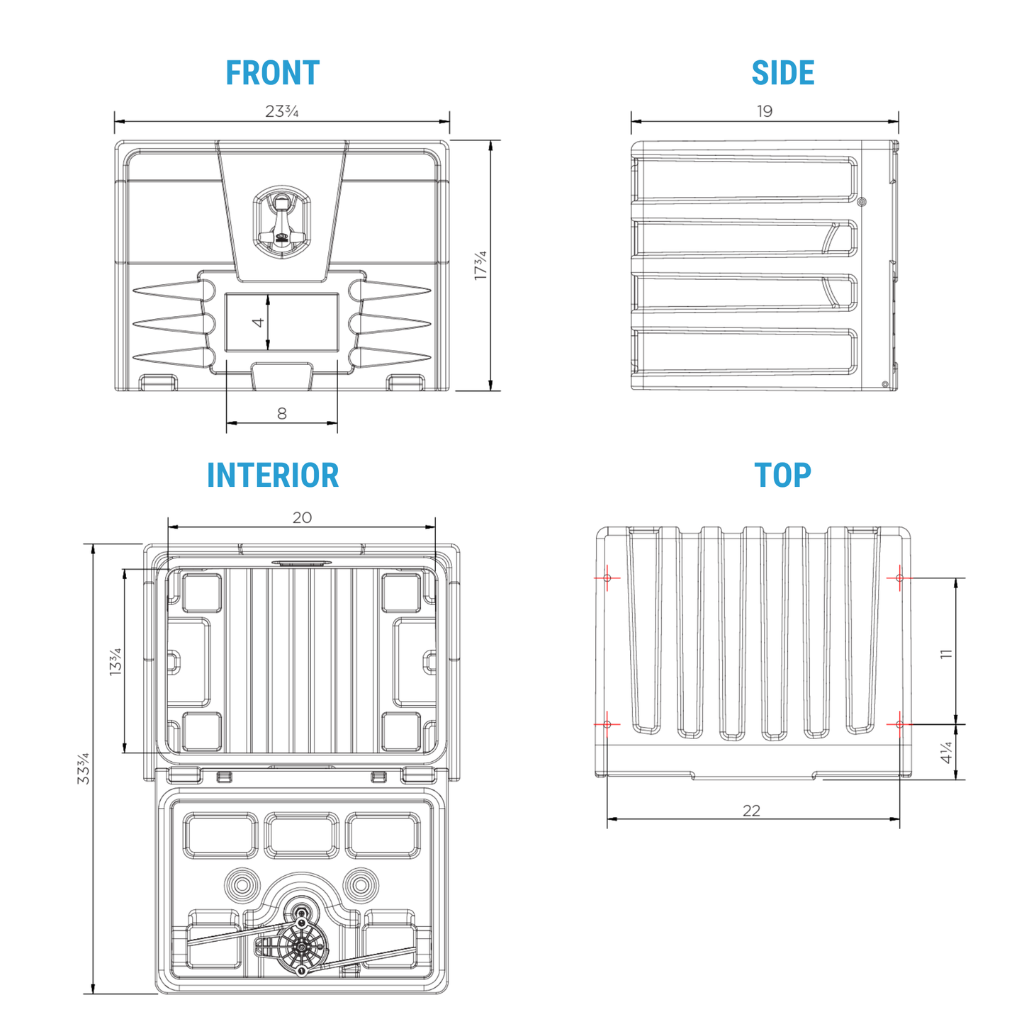 Jonesco 24-in Underbody Composite Tool Box - Single-Door - JBZ600
