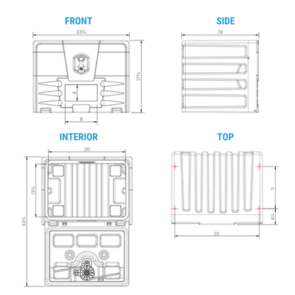 Jonesco 24-in Underbody Composite Tool Box - Single-Door - JBZ600
