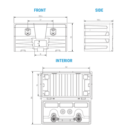 Jonesco 36-in Underbody Composite Tool Box - Single-Door - JBZ900
