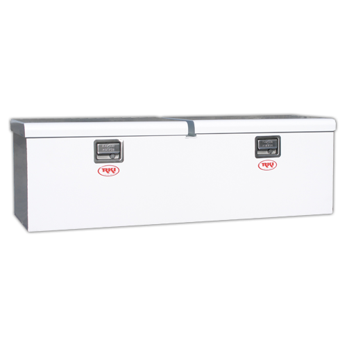 RKI 60-in Chest Truck Tool Box M-Series Double Lid Floor Mount - White Steel - M60-2NM