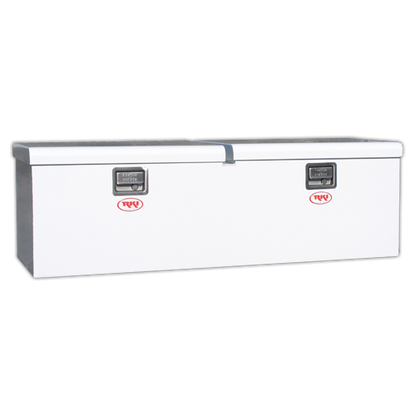 RKI 60-in Chest Truck Tool Box M-Series Double Lid Floor Mount - White Steel - M60-2NM