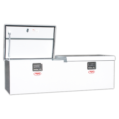 RKI 60-in Chest Truck Tool Box M-Series Double Lid Floor Mount - White Steel - M60-2NM