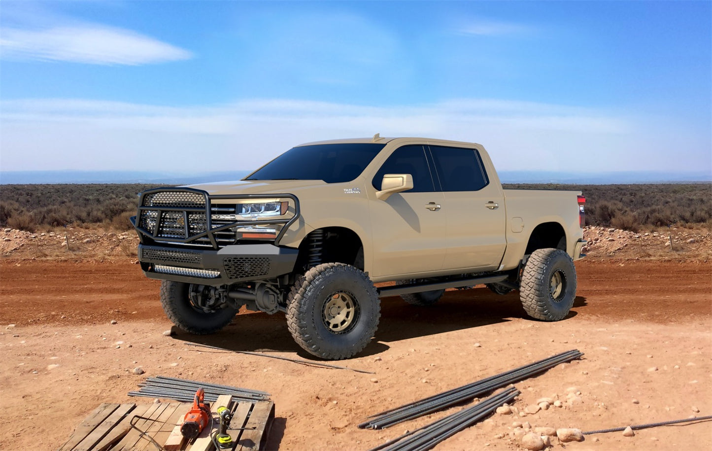 Ranch Hand Midnight Series Front Bumper for Chevrolet Silverado 1500 (2019-2022) - MFC19HBM1