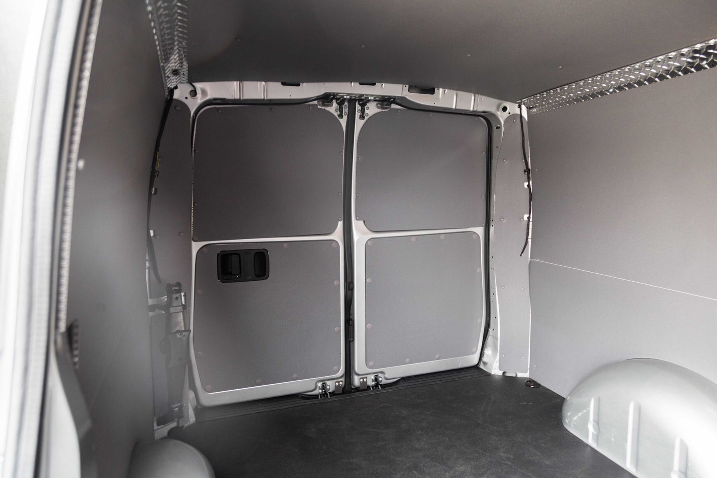DuraTherm Insulated Door Liner Kit for Mercedes Metris Cargo Vans - Wheelbase: Extended | Side Doors: Single Sliding | Color: White | Rear Door: No Rear Liftgate