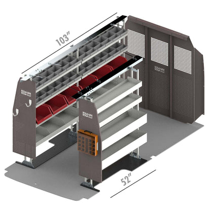 Rola-Case America's Most Popular Bin Package for Ford Transit - 148-in WB - Mid Roof