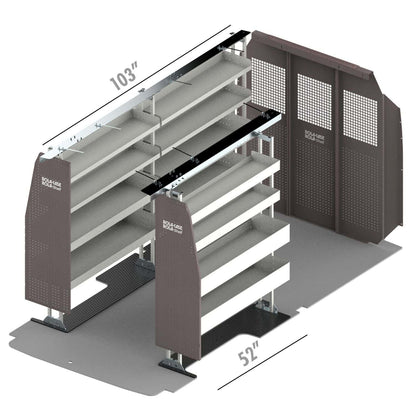 Rola-Case Basic Bin Package for Ford Transit - 148-in WB - Mid Roof