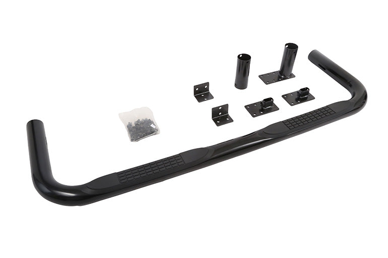 Dee Zee Tubes - 3" Round Universal - Black Steel - ExtCab