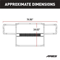 ARIES Pro Series Black Steel Grille Guard for Toyota Tacoma (2016-2023) - P2068