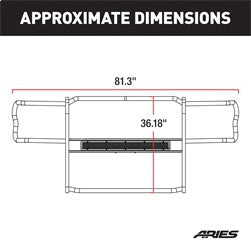 ARIES Pro Series Black Steel Grille Guard for Chevrolet Silverado 1500, Silverado 1500 LD (2014-2019) - P4091