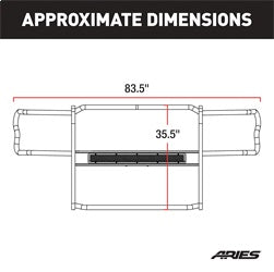 ARIES Pro Series Black Steel Grille Guard for Dodge/RAM 1500, 1500 Classic (2009-2024) - P5058