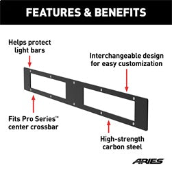 ARIES Pro Series 30-in Black Steel Grille Guard Light Bar Cover Plate - PC10OB