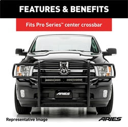 ARIES Pro Series 30-in Black Steel Grille Guard Light Bar Cover Plate - PC10OB