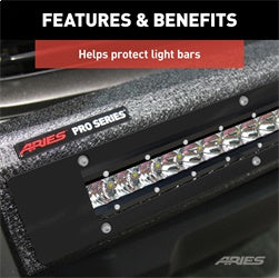 ARIES Pro Series 30-in Black Steel Grille Guard Light Bar Cover Plate - PC10OB