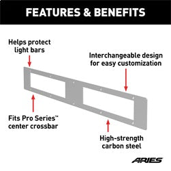ARIES Pro Series 30-in Brushed Stainless Steel Grille Guard Light Bar Cover Plate - PC10OS