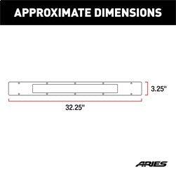 ARIES Pro Series 30-in Black Steel Grille Guard Light Bar Cover Plate - PC20OB