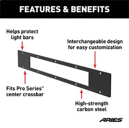 ARIES Pro Series 30-in Black Steel Grille Guard Light Bar Cover Plate - PC20OB