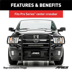 ARIES Pro Series 30-in Black Steel Grille Guard Light Bar Cover Plate - PC20OB