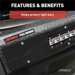 ARIES Pro Series 30-in Black Steel Grille Guard Light Bar Cover Plate - PC20OB