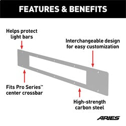 ARIES Pro Series 30-in Brushed Stainless Steel Grille Guard Light Bar Cover Plate - PC20OS