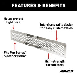 ARIES Pro Series 30-in Polished Stainless Steel Grille Guard Light Bar Cover Plate - PC30MS
