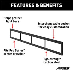 ARIES Pro Series 30-in Black Steel Grille Guard Light Bar Cover Plate - PC30OB