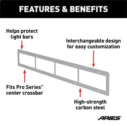 ARIES Pro Series 30-in Brushed Stainless Steel Grille Guard Light Bar Cover Plate - PC30OS