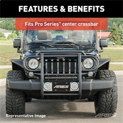 ARIES Pro Series 20-in Black Steel Grille Guard Light Bar Cover Plate - PJ20MB