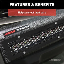 ARIES Pro Series 20-in Black Steel Grille Guard Light Bar Cover Plate - PJ20MB