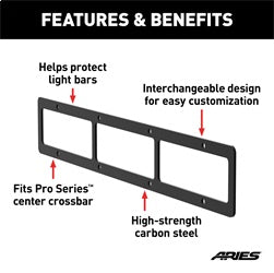 ARIES Pro Series 20-in Black Steel Grille Guard Light Bar Cover Plate - PJ20OB