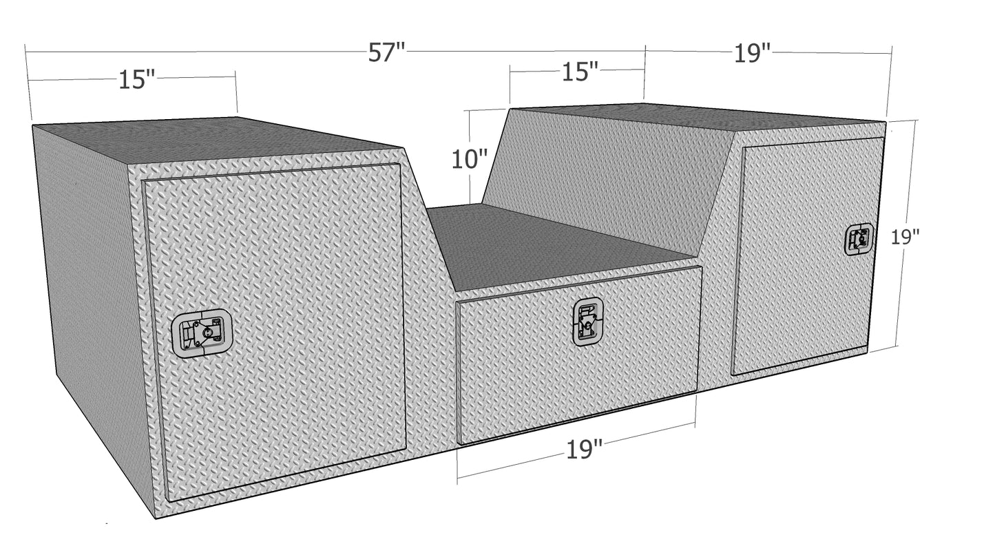 57-in "V" Shape Goose Neck / Fifth Wheel Tailgate Cargo Box