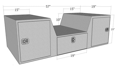 57-in "V" Shape Goose Neck / Fifth Wheel Tailgate Cargo Box