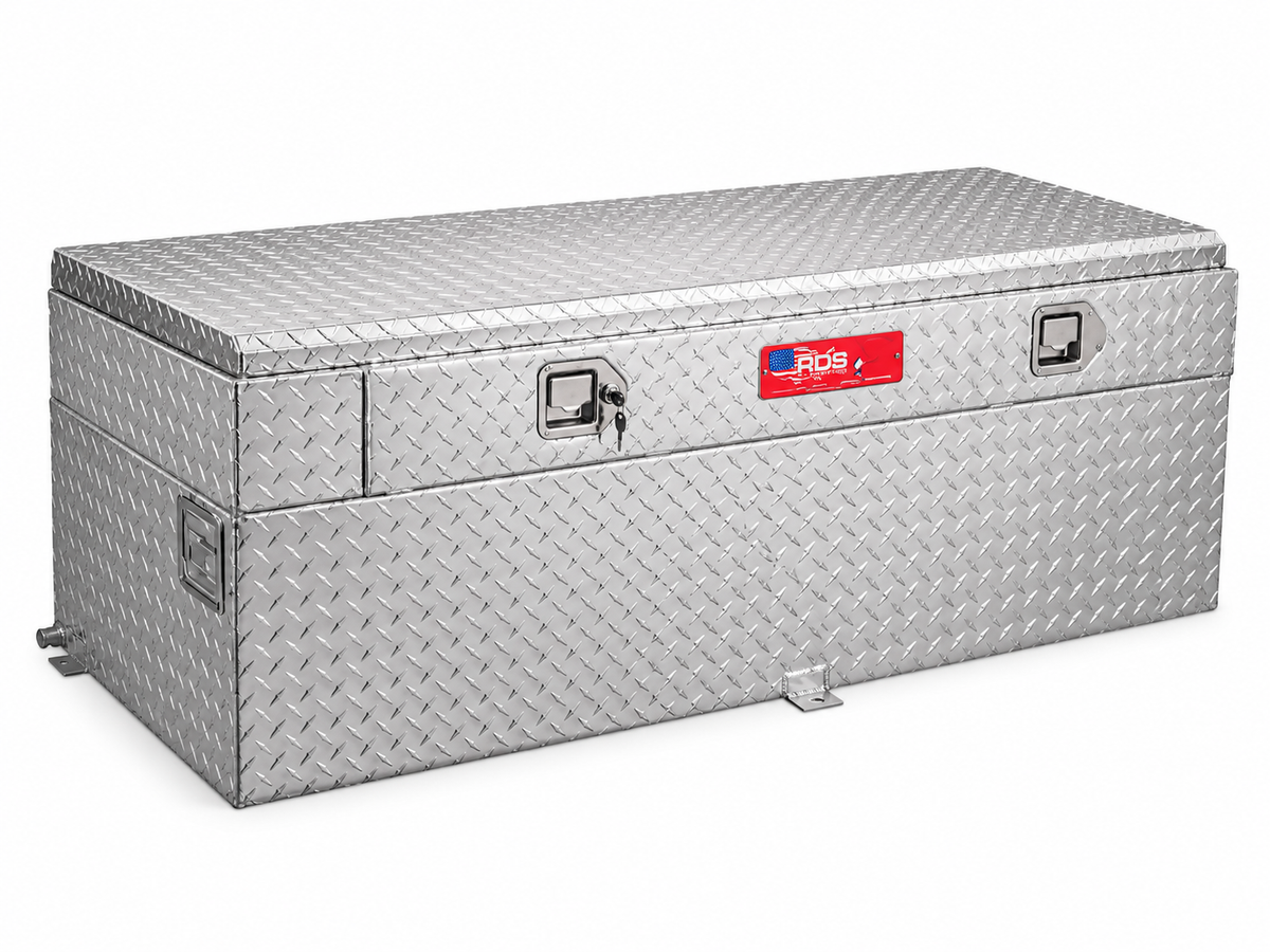 RDS 51-Gallon Aluminum Auxiliary Tank and Toolbox Combo - 50-in x 20-in x 21.75-in - 72747