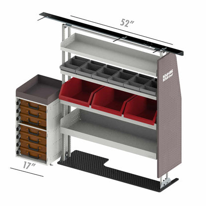 Rola-Case General Bin Package for Mercedes Sprinter - 144-in WB - Std Roof