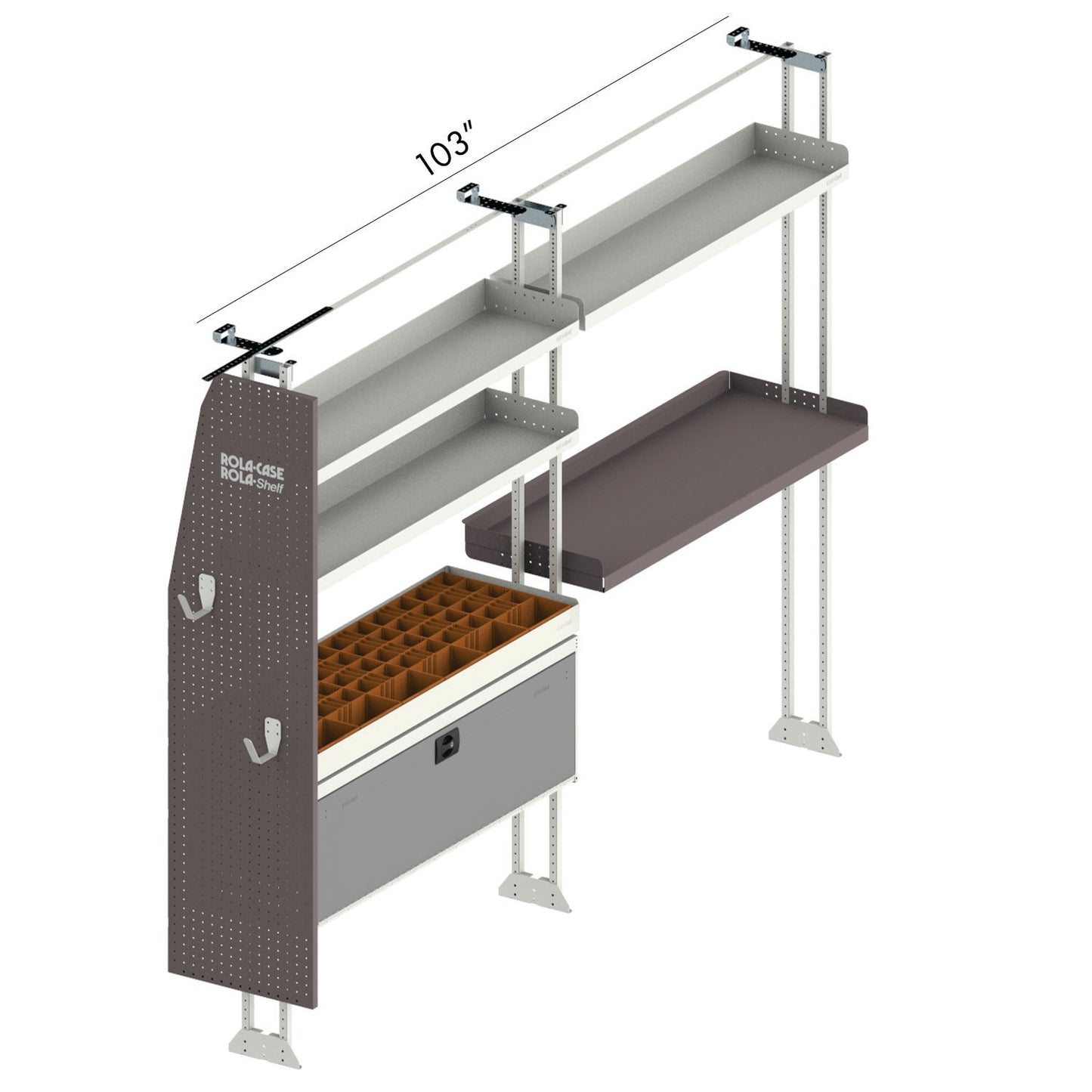 Rola-Case Drivers Side Locksmith Bin Package - Mid/High Roof Full Size Vans