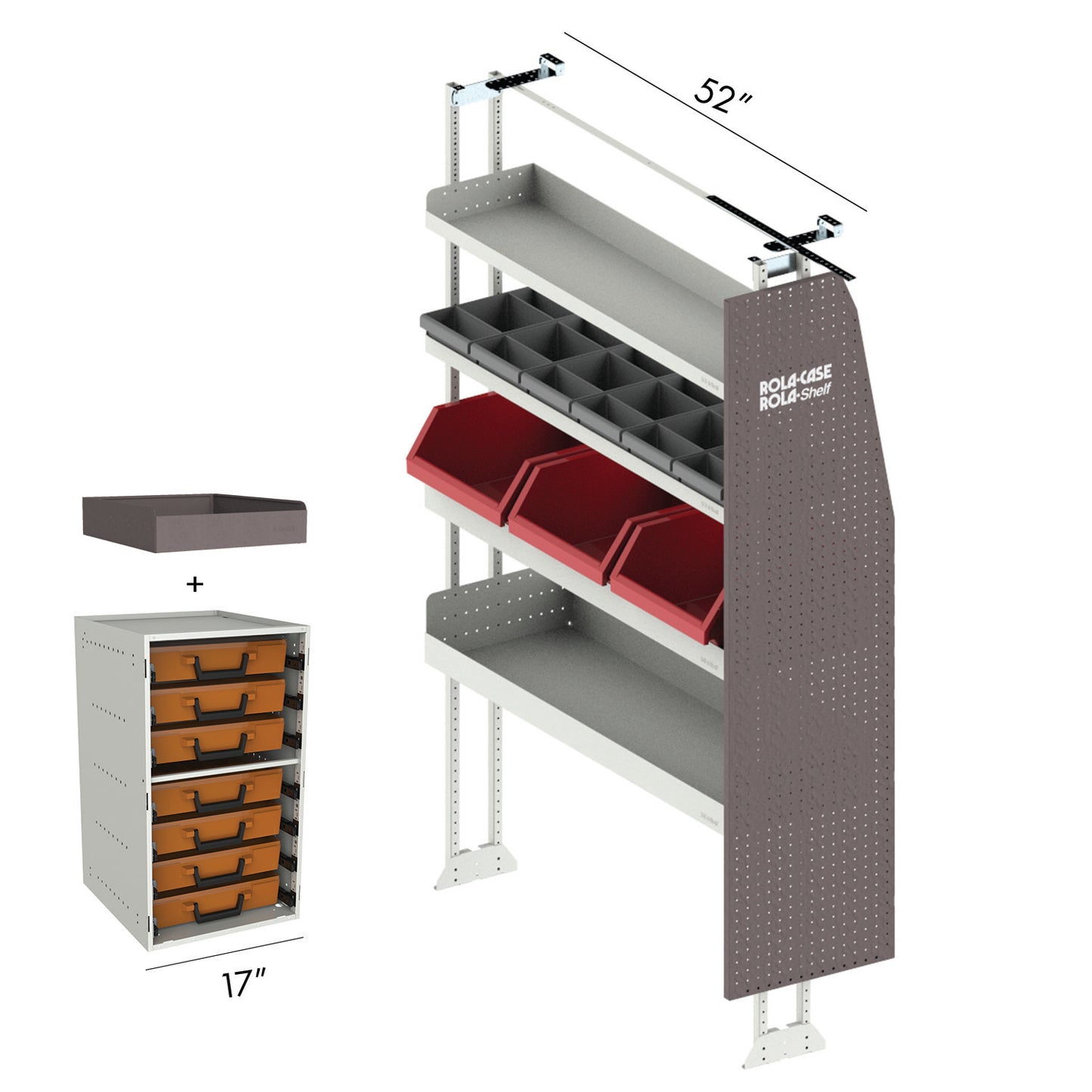 Rola-Case Passenger Side Locksmith Bin Package - Mid/High Roof Full Size Vans