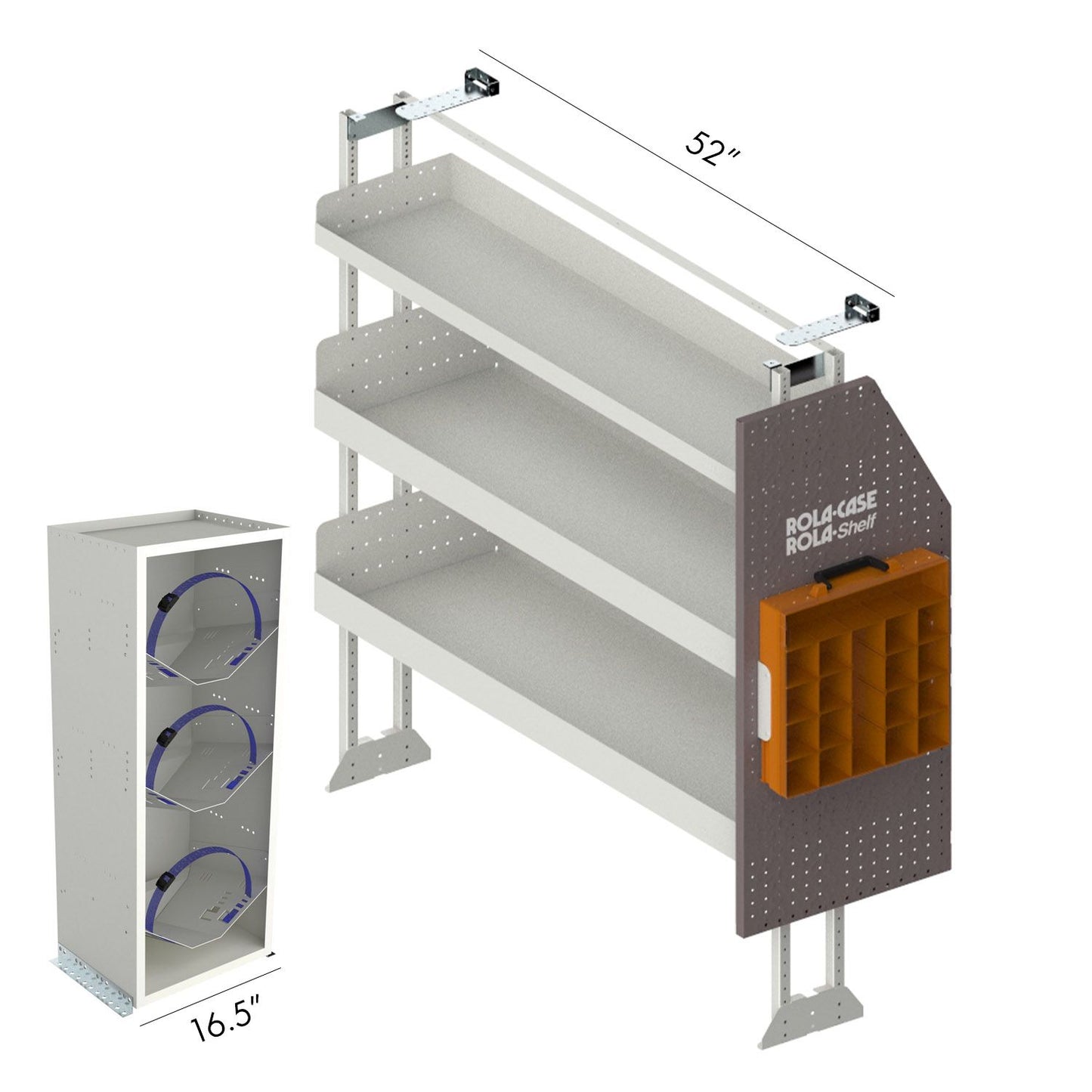 Rola-Case Passenger Side Hvac Bin Package - Long Low Roof Full Size Vans