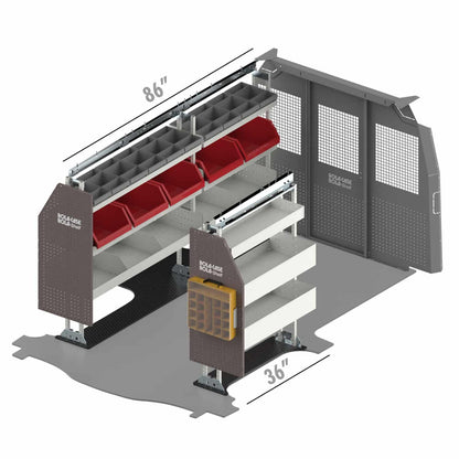 Rola-Case America's Most Popular Bin Package for Chevy/GMC Express/Savana - 135-in WB