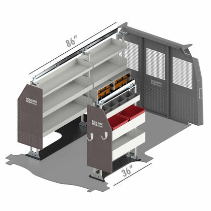 Rola-Case Service Bin Package for Chevy/GMC Express/Savana - 135-in WB