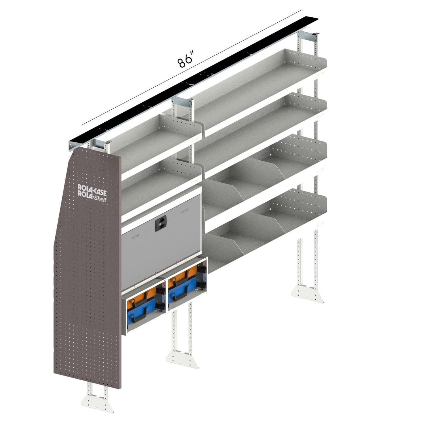 Rola-Case Drivers Side General Bin Package - Mid Roof Full Size Vans