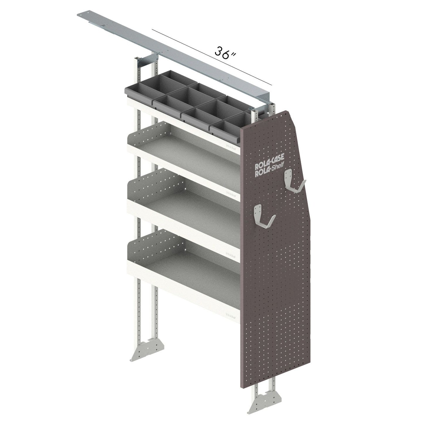 Rola-Case Passenger Side General Bin Package - Mid Roof Full Size Vans