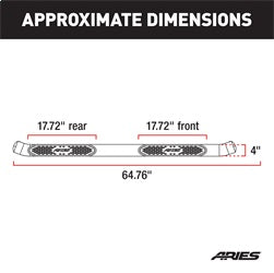 ARIES 4-in Oval Black Steel Nerf Bars for Toyota Tacoma Access Cab (2005-2023) - S222008