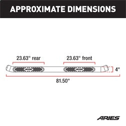 ARIES 4-in Oval Black Steel Nerf Bars for Toyota Tundra Access Cab (2007-2021) - S222012