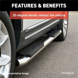 ARIES 4-in Oval Polished Stainless Steel Nerf Bars for Toyota Tundra CrewMax Cab (2007-2021) - S222013-2