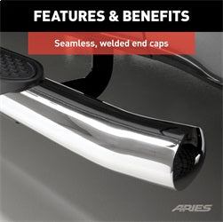 ARIES 4-in Oval Polished Stainless Steel Nerf Bars for Toyota Tundra CrewMax Cab (2022-2026) - S222023-2