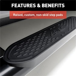 ARIES 4-in Oval Black Steel Nerf Bars for Toyota Tacoma Double Cab (2024-2026) - S222029