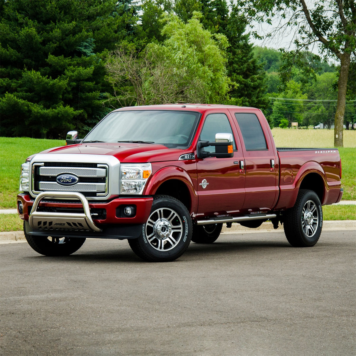 ARIES 4-in Oval Polished Stainless Steel Nerf Bars for Ford F-250/F-350 Super Duty SuperCrew (1999-2016) - S223006-2